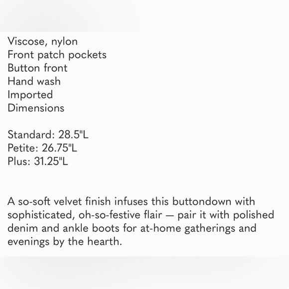 Pilcro Mara Relaxed Velvet Hip Boho Buttondown Brand New Size 4 Small - Picture 14 of 14